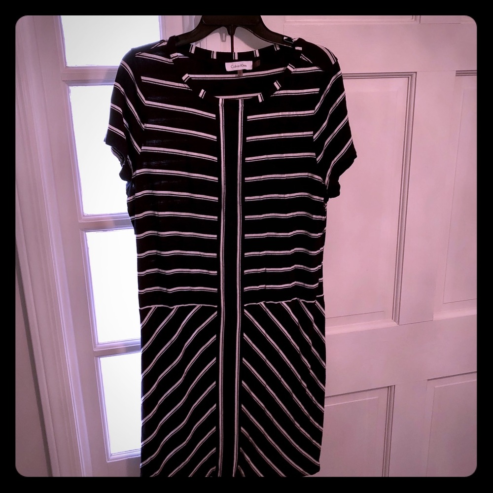 Navy and White striped Calvin Klein dress size XL